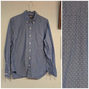 Bonobos Slim Fit Men's Small Short Blue White Dot Cotton Button Down Shirt